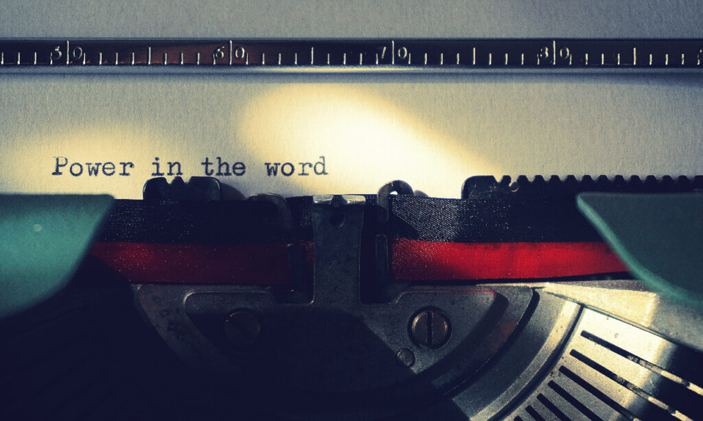 JLNICH blog beats article year in review 2022 typewriter image Power in the word