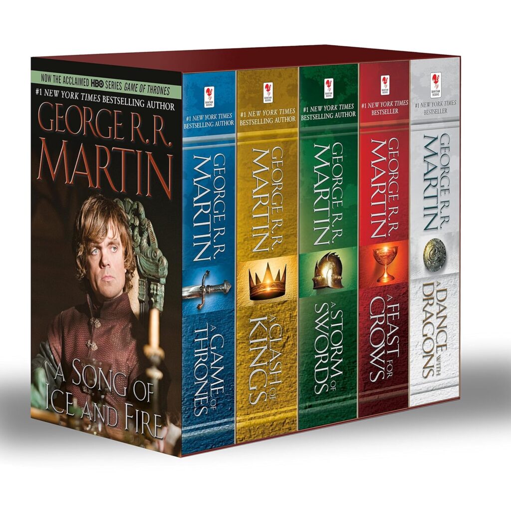 JLNICH blog beats article, Build Tension and Conflict: Persuasive Storytelling. Image of book series Song of Ice and fire by George R. R. Martin